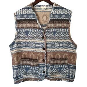 Skoozi Wool Blend Zip Front Vest‎ Size Large